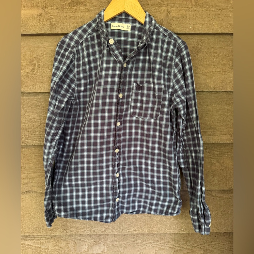 Boys Abercrombie plaid button-down shirt